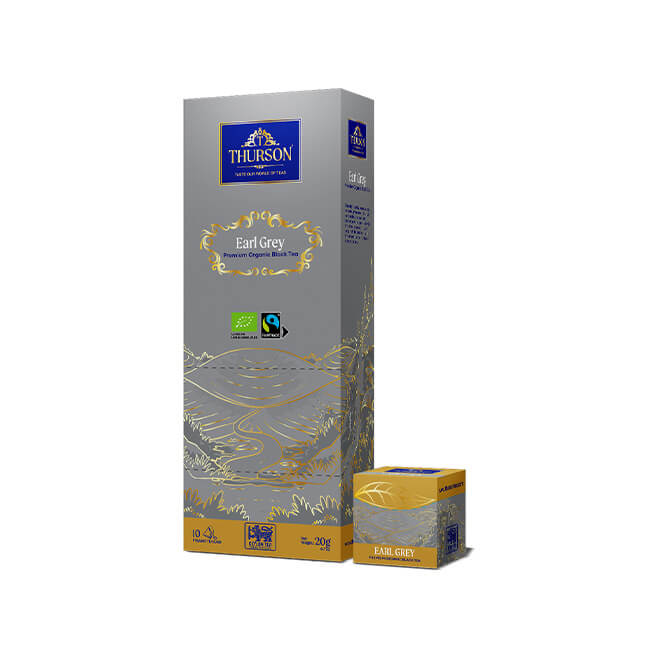 Fairtrade Organic Black Tea Earl Grey - 10 Pyramid Tea Bags