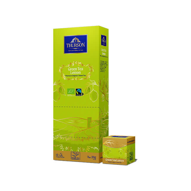 Fairtrade Organic Green Tea Lemon - 10 Pyramid Tea Bags