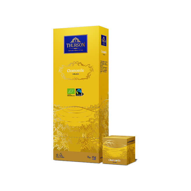 Fairtrade Organic Herbal Tea Chamomile - 10 Pyramid Tea Bags