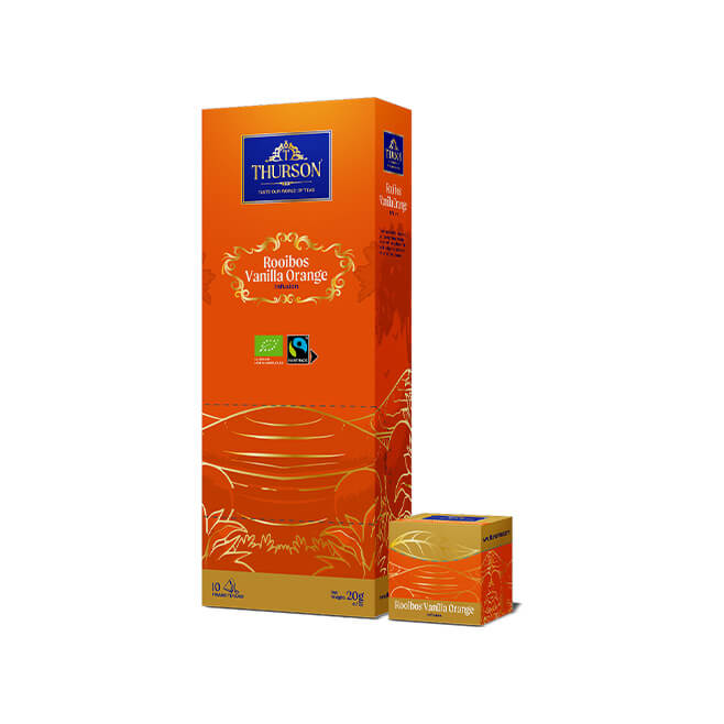 Fairtrade Organic Herbal Tea Rooibos Vanilla Orange - 10 Pyramid Tea Bags
