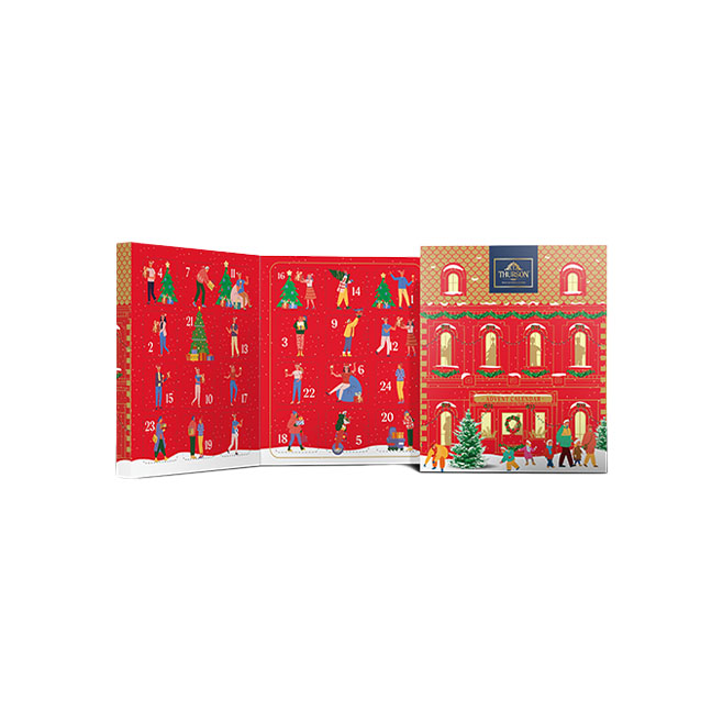 Festive Street Folding Advent Calendar - 25 Pyramid Tea Bags