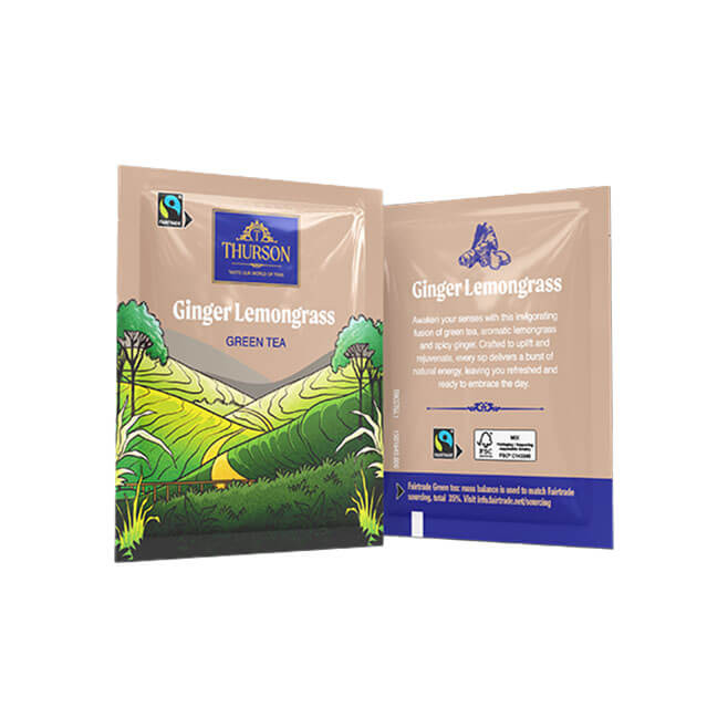 Fairtrade Green Tea Ginger Lemongrass - 25 Enveloped