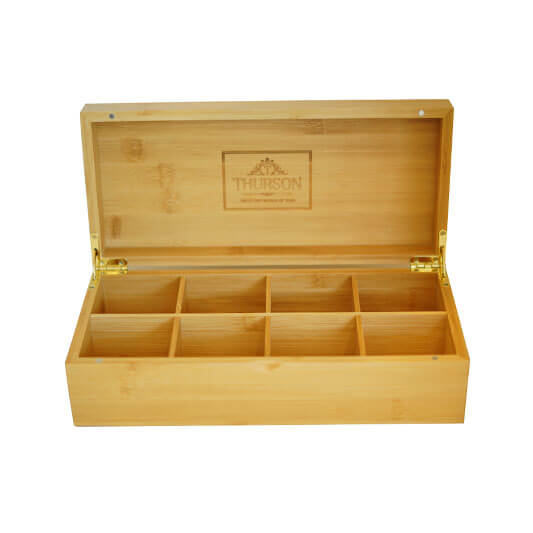 Wooden Bamboo Tea Box Closed Presenter